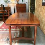 Table extensible en acajou par Jacques Hauville, années 70