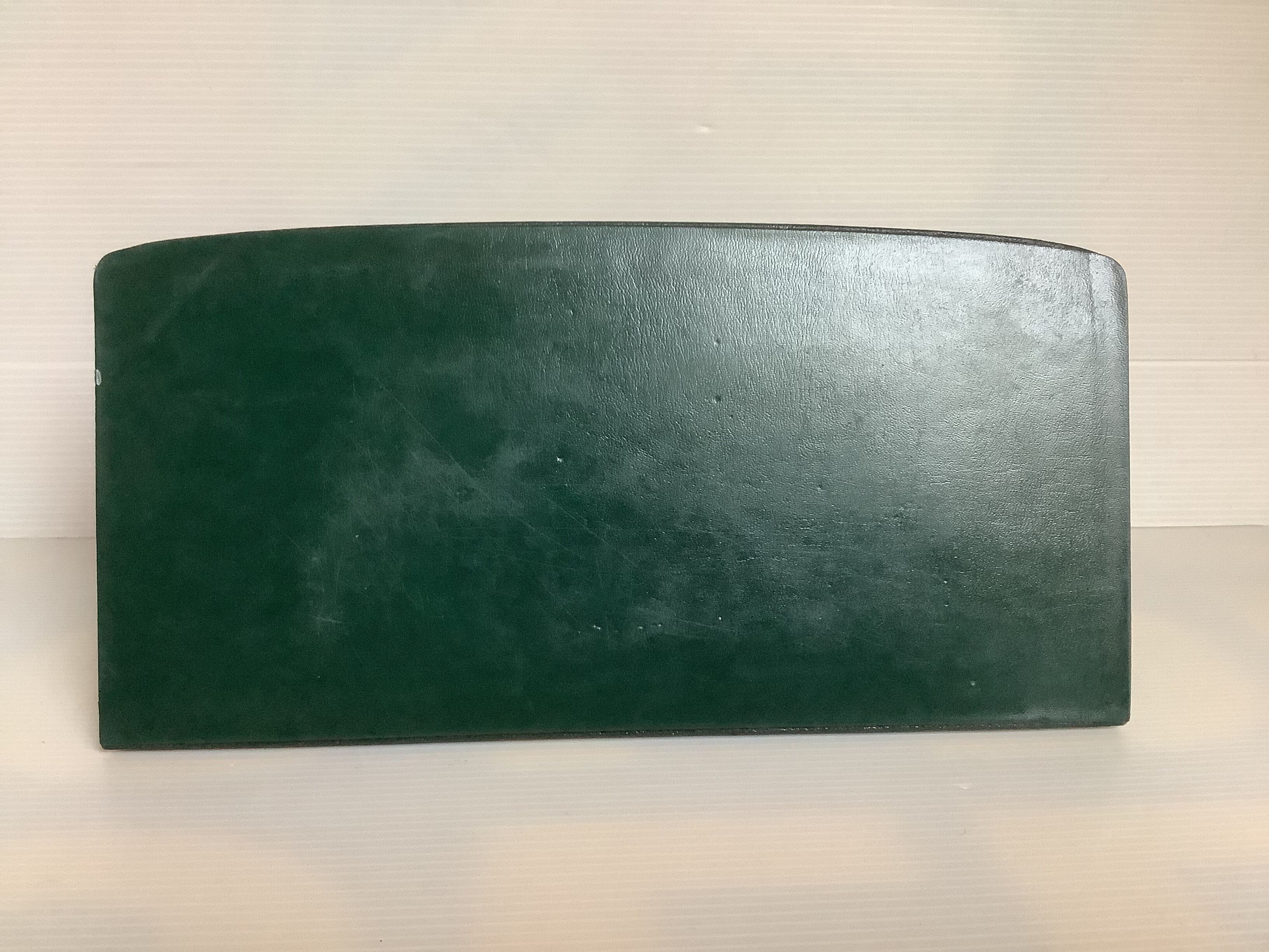 Mail rack letter holder green leather