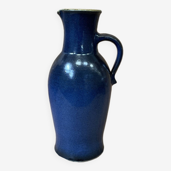 Blue stoneware pitcher by Herbert Schulze Crinitz