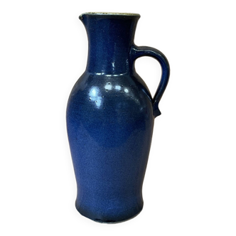 Blue stoneware pitcher by Herbert Schulze Crinitz