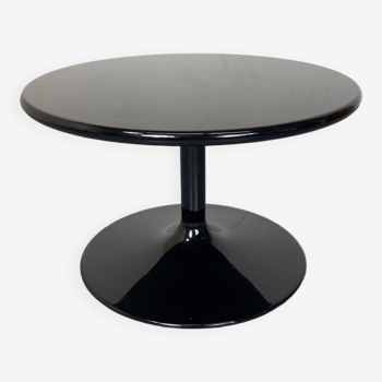 Round Black Side Coffee Table by Pierre Paulin for Artifort, 1970s