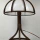 Bamboo rattan mushroom table lamp, Dutch 1970s