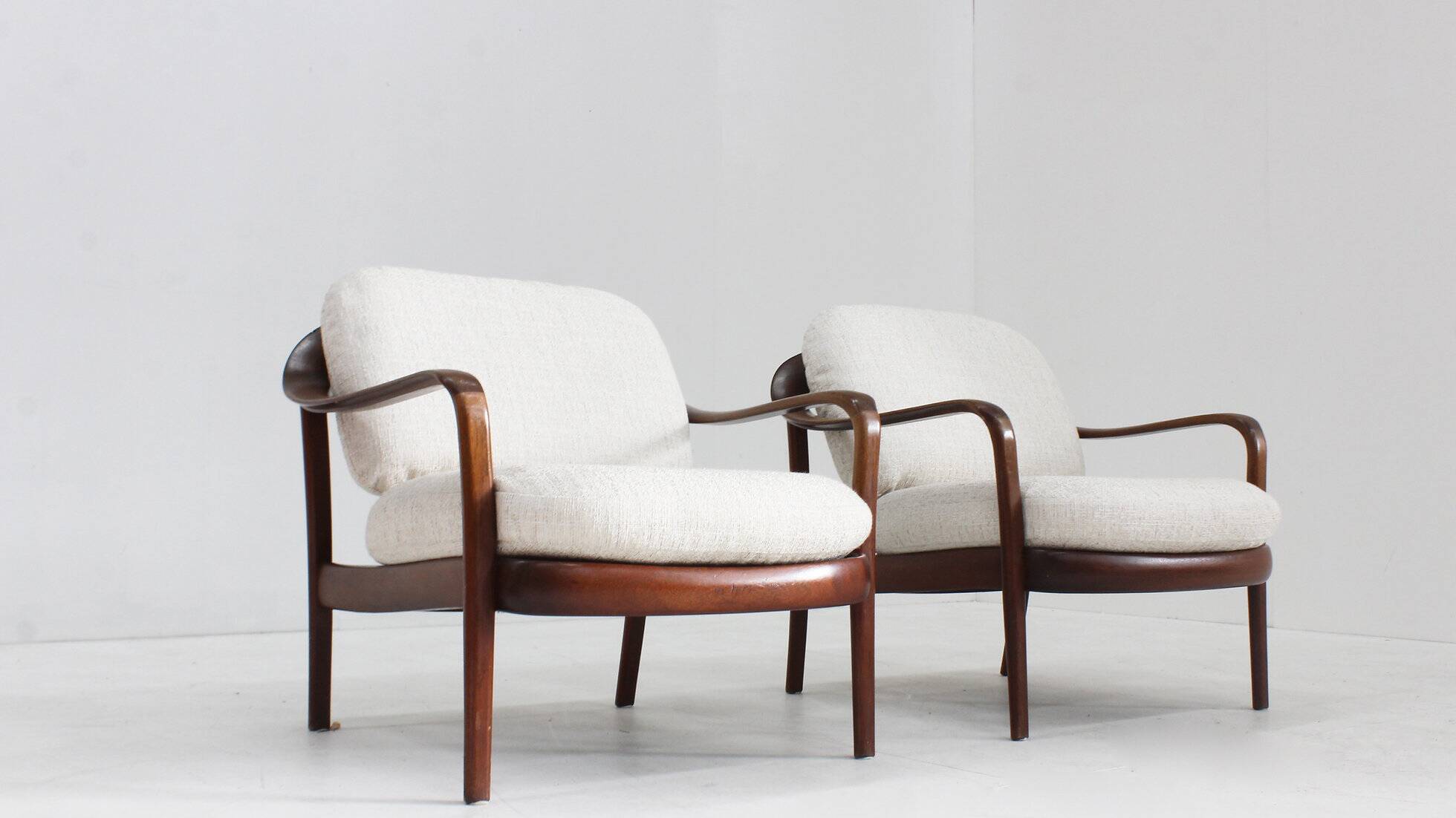 Set of 2 vintage Danish mid-century armchairs 1960s