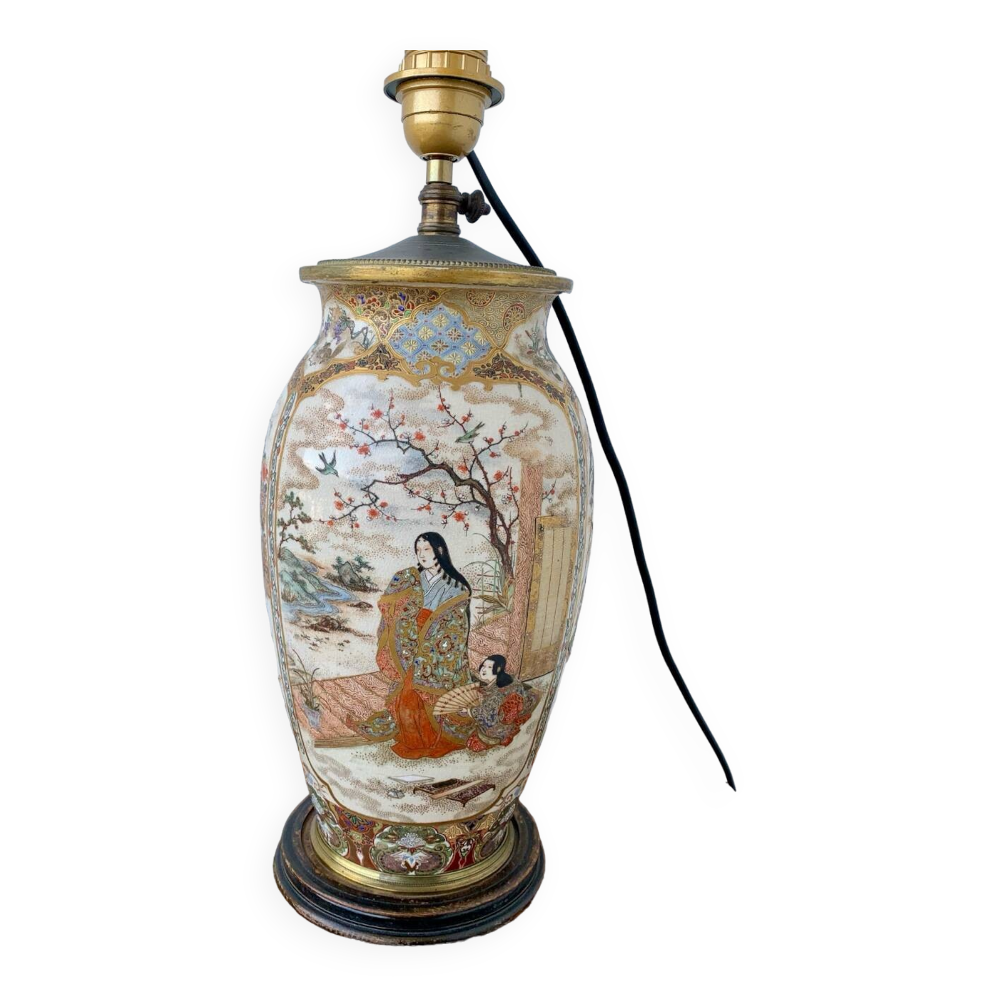 Japanese Satsuma lamp
