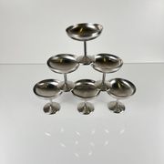 Set of 6 stainless steel ice cream/champagne glasses, Guy Degrenne