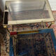 Series of 3 empire style nesting tables in brass and glass
