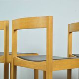 Vintage oak DUTCH DESIGN dining chairs in modern minimalist style, 1960s