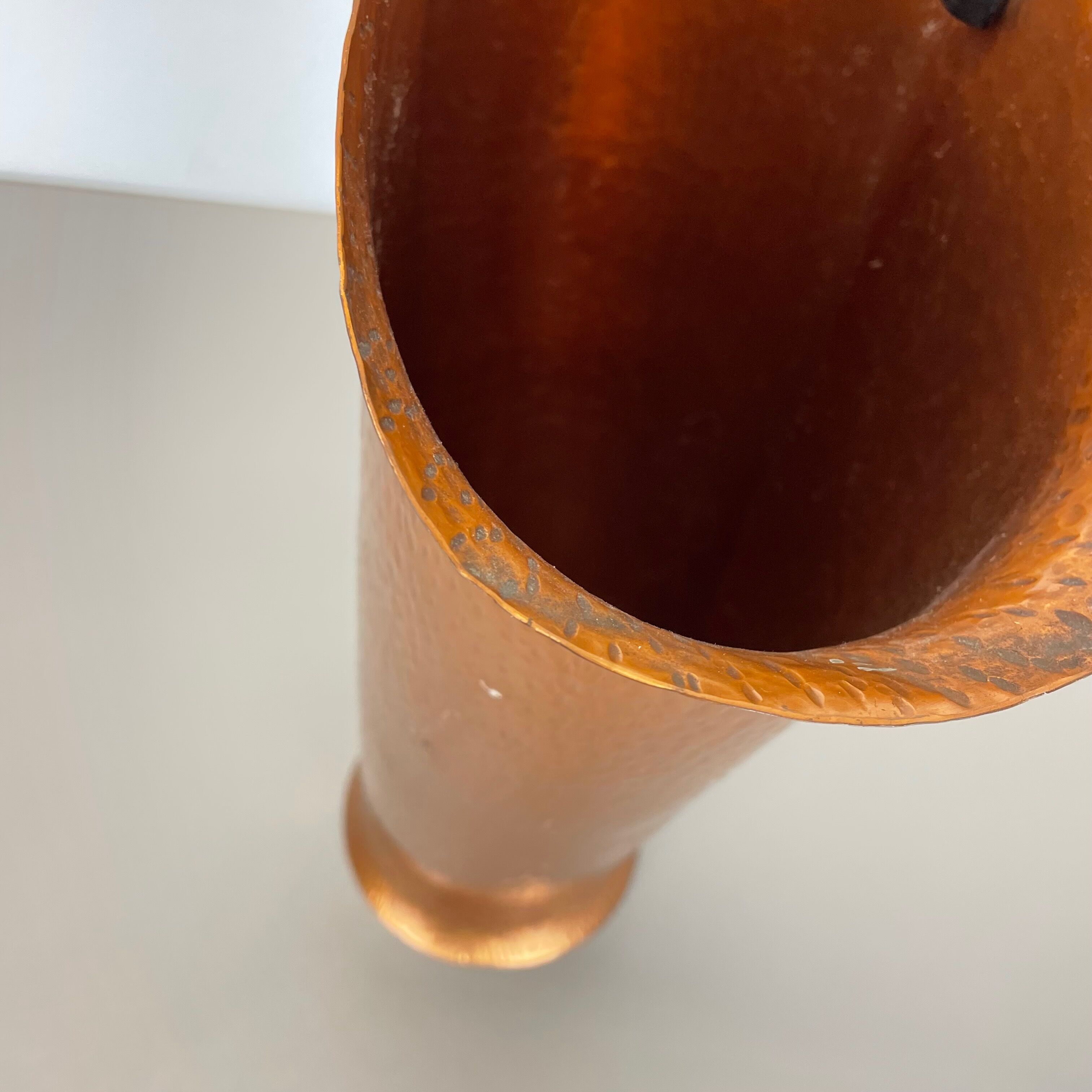 Original Metal Copper Brutalist Hollywood Regency Umbrella Stand Germany, 1970s