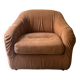 Club armchair in short terracotta velvet, Steiner Paris France 1970