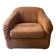 Club armchair in short terracotta velvet, Steiner Paris France 1970