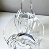 Large basket or fruit bowl in crystal Art Vannes France