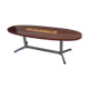 Table basse vintage ovale palissandre et céramique