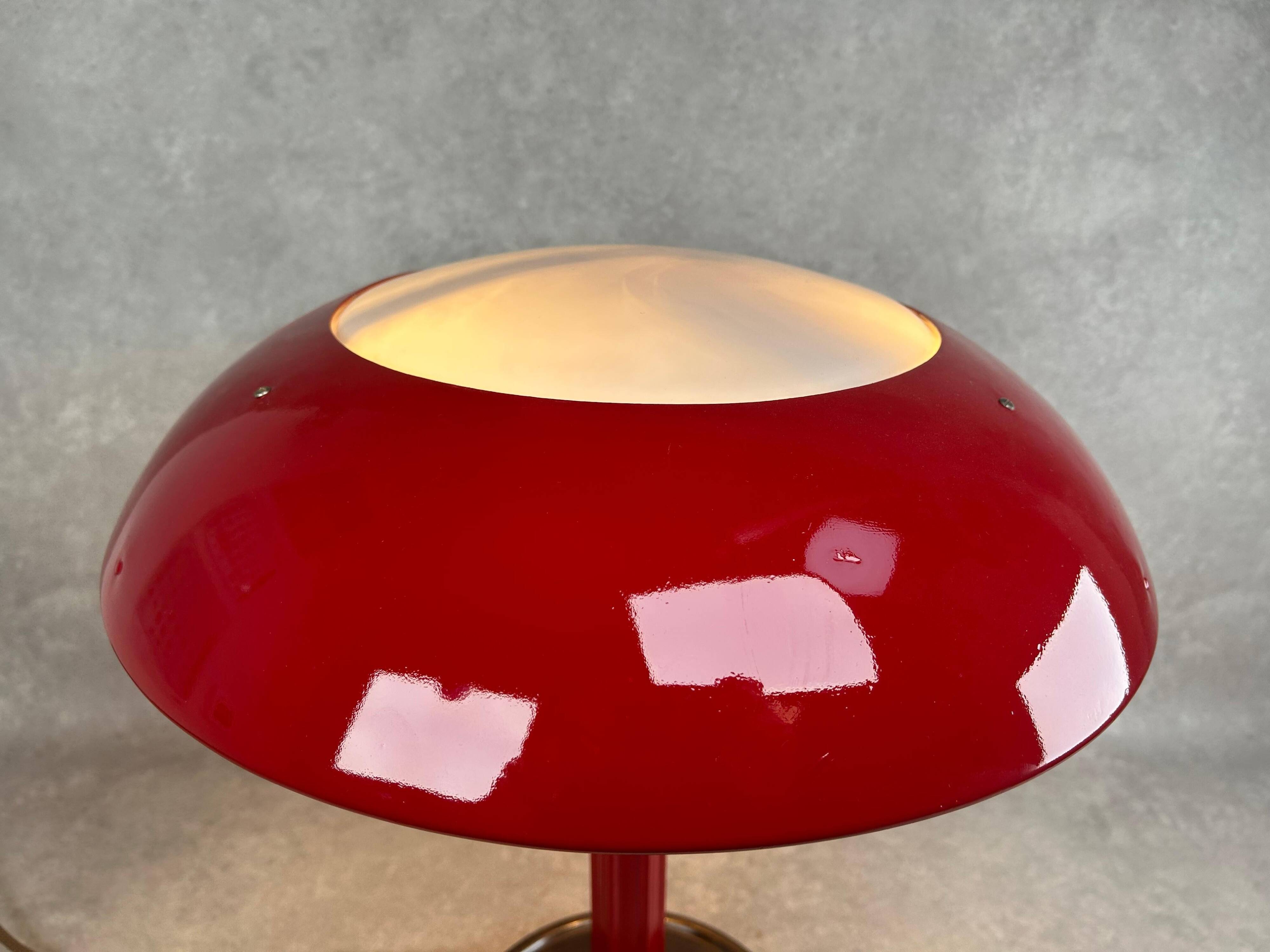 Lampe de bureau champignon Art déco rouge