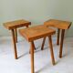 Lot de 3 petits tabourets tripodes