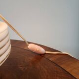 Lampe à tafel art déco, verre clichy rosé avec couleur goudkleurige afwerking, Frankrijk