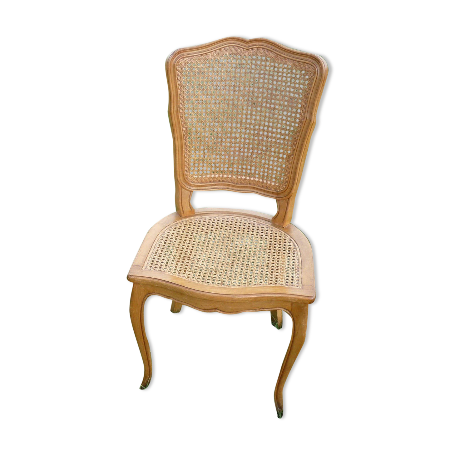 Chaise en bois et cannages vintage