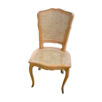 Wooden chair and vintage cannages