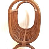 1960s rattan magazine rack