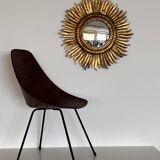 Italian Sunburst Mirror with Concave Mirror Glass