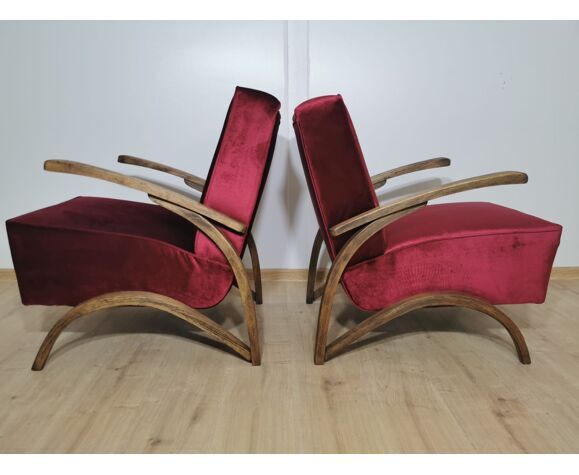 Art deco armchairs by Jindrich Halabala