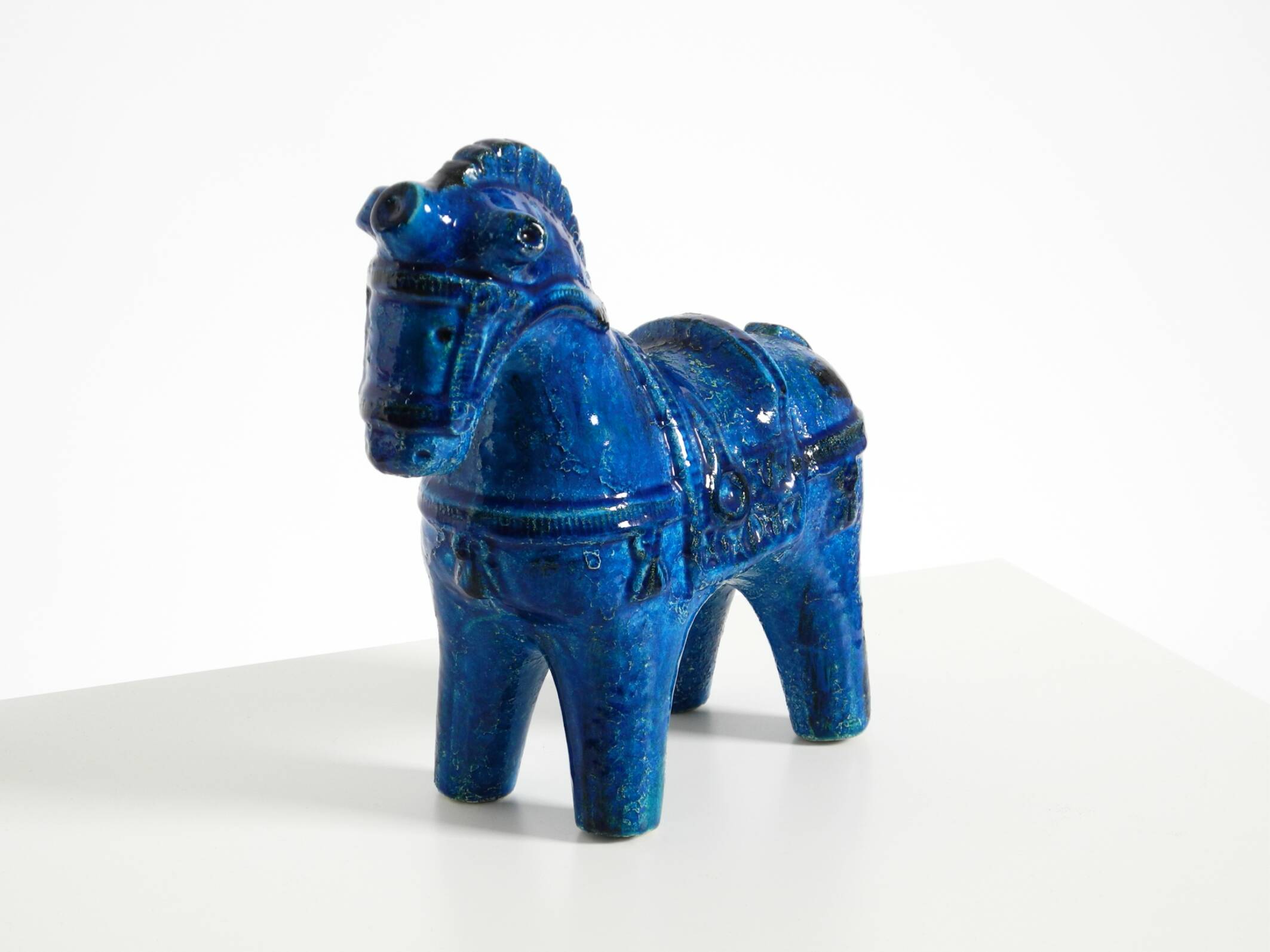 60s ceramic horse from the Rimini Blue collection by Aldo Londi for Bitossi