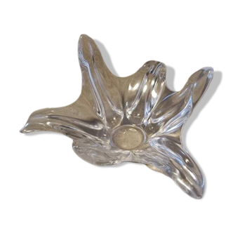 Shell centerpiece, crystal flower by art Vannes, France 1970