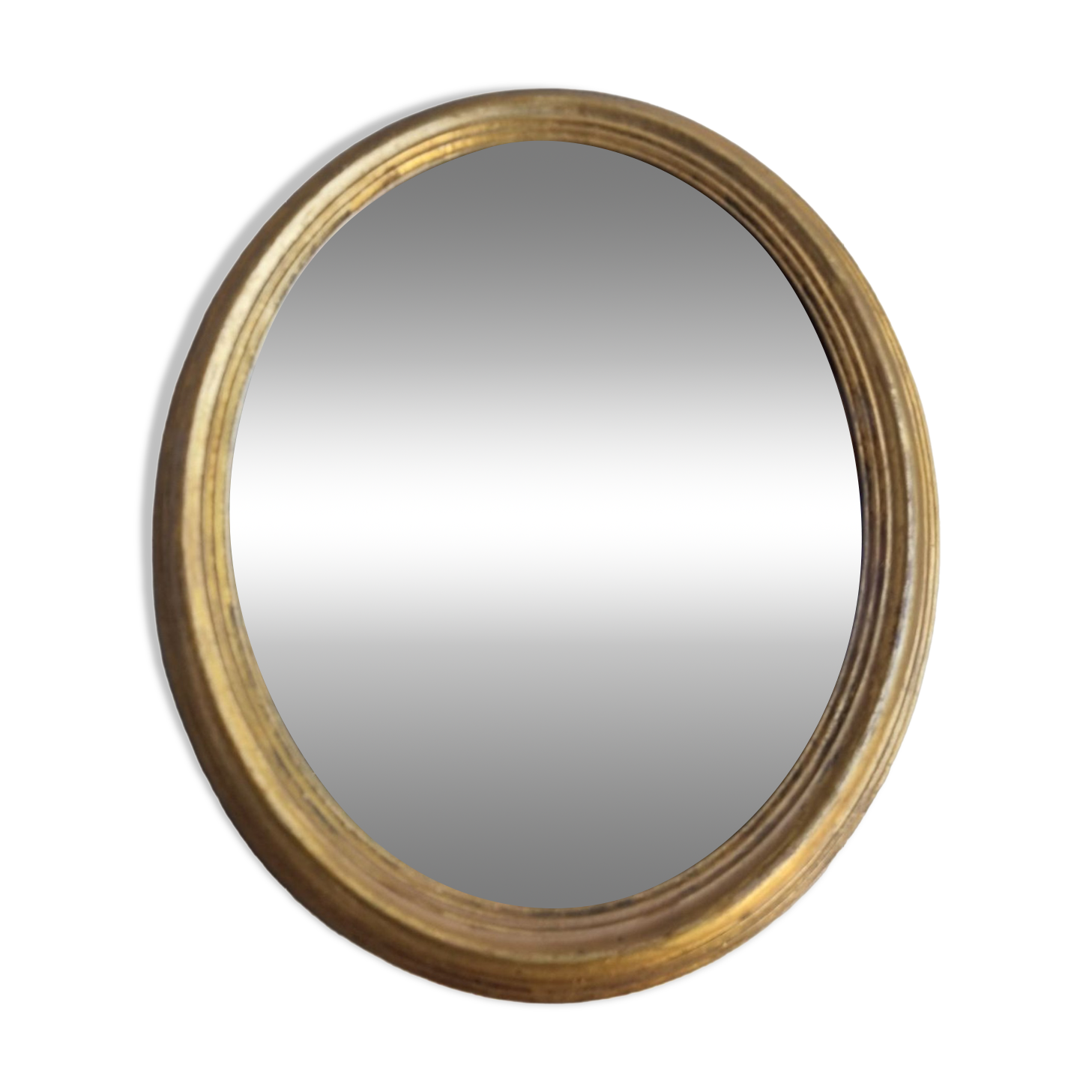 Golden oval mirror 34x28cm