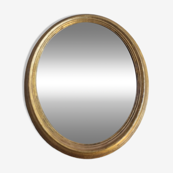 Miroir ovale doré 34x28cm