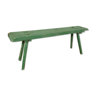 Old vintage bench in green patina fir