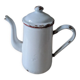 Cafetière tôle émaillée blanche