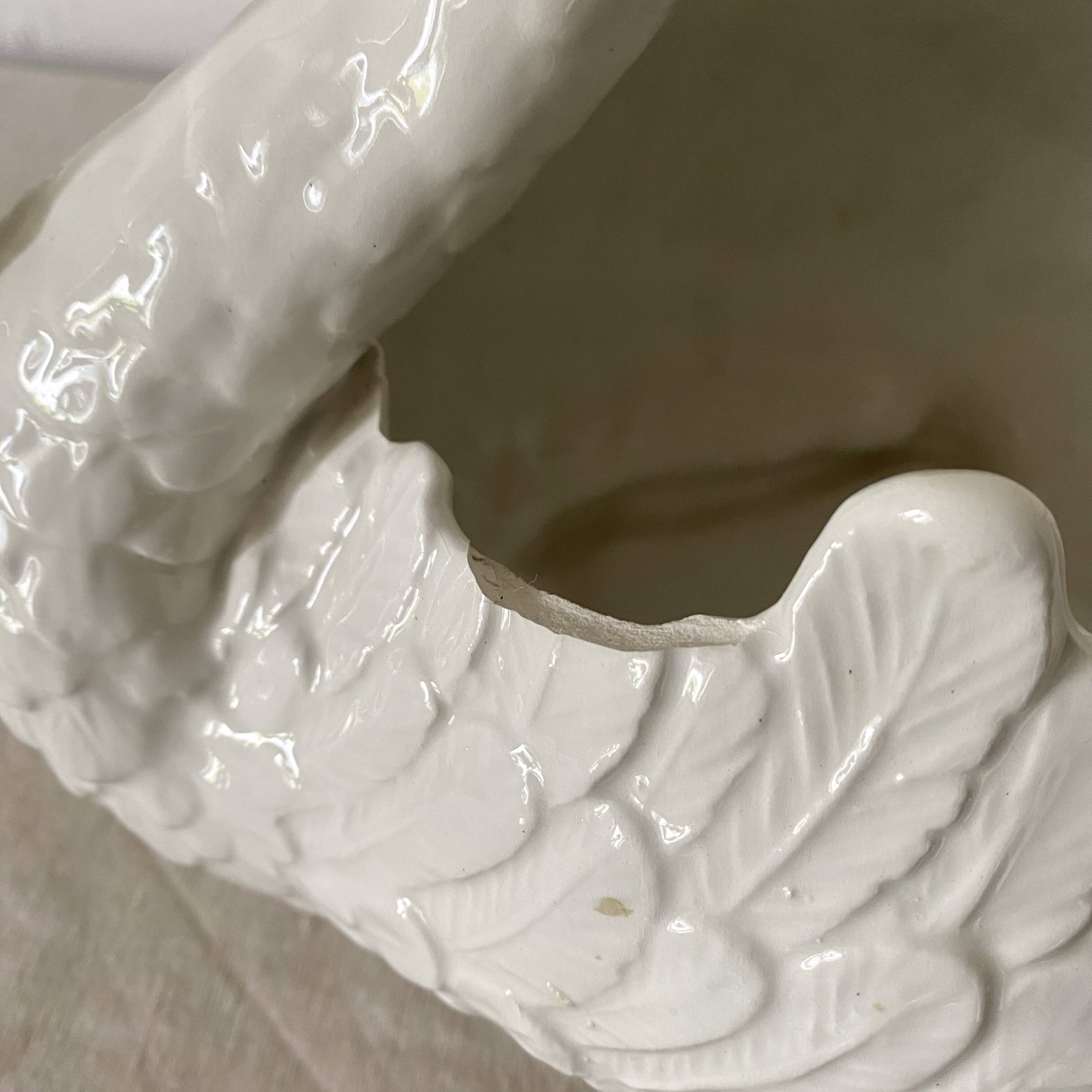 Large ceramic swan planter Bassano Italy