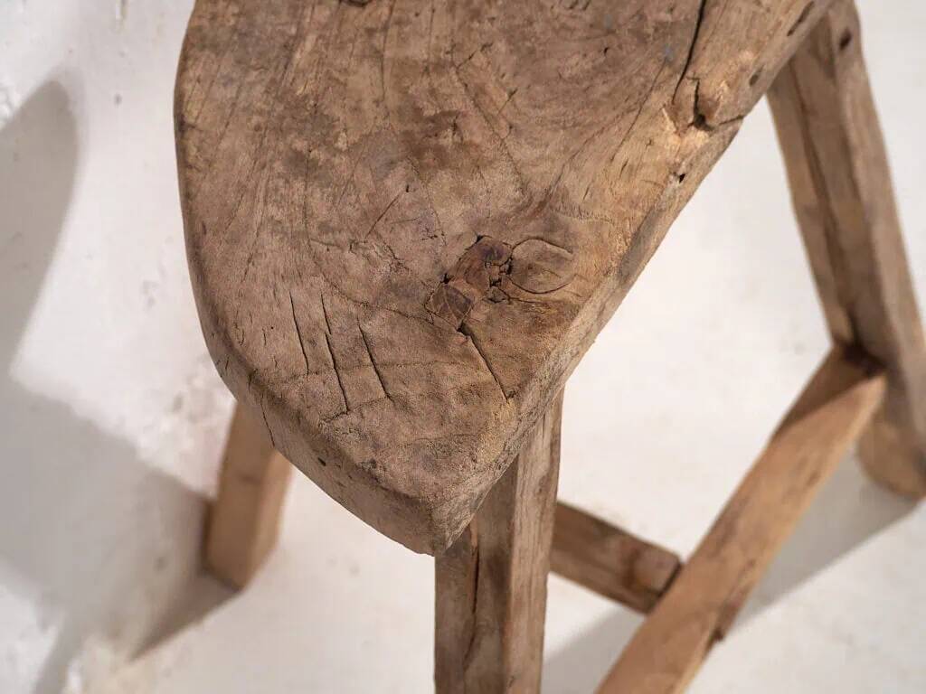 Antique Chinese stool in wood – end of the Qing dynasty (c.1900) #2