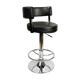 Bar stool black, eco-leather, Germany 90s