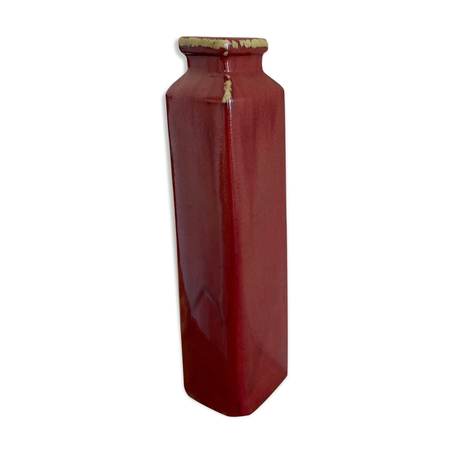 Rectangular Bordeaux ceramic vase
