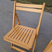 Set of 4 Folding Chairs in Wood and Plywood