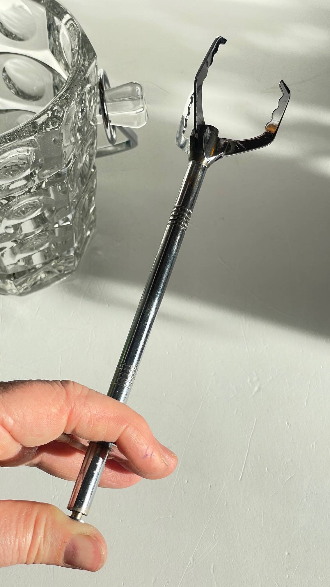 SEAU à Glace Cristal Ciselé et PINCE Vintage