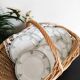 Set of 8 Moulin des Loups earthenware dinner plates, Garlands