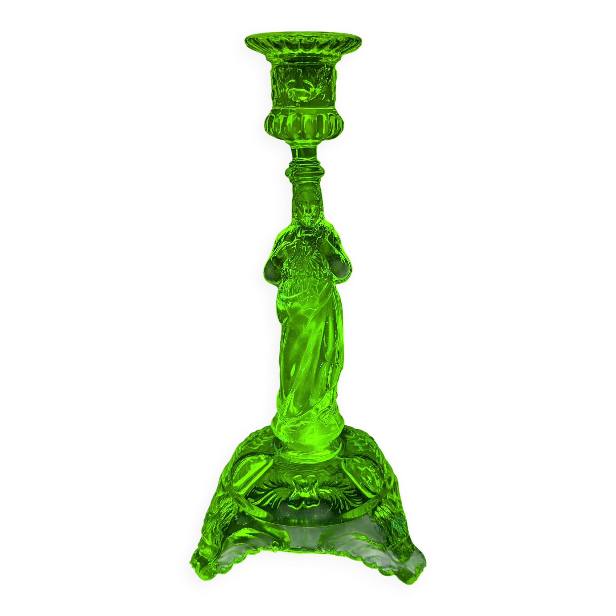 Crystal candlestick Christ "Sacred Heart"