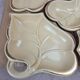 Vintage aperitif service 5 leaf bowls – Poët Laval art ceramics – gilding