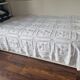 Antique handmade white cotton crochet bedspread