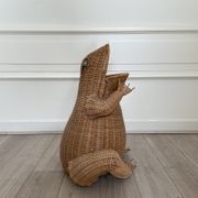 Wicker frog magazine holder by Olivier Cajan