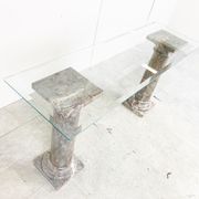 Vintage marble column console table Italy, 1960s