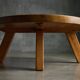 Brutalist Round Coffee Table in Solid Wood, France, 1960s