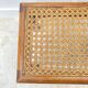 Tabouret bas, repose pieds bois et cannage