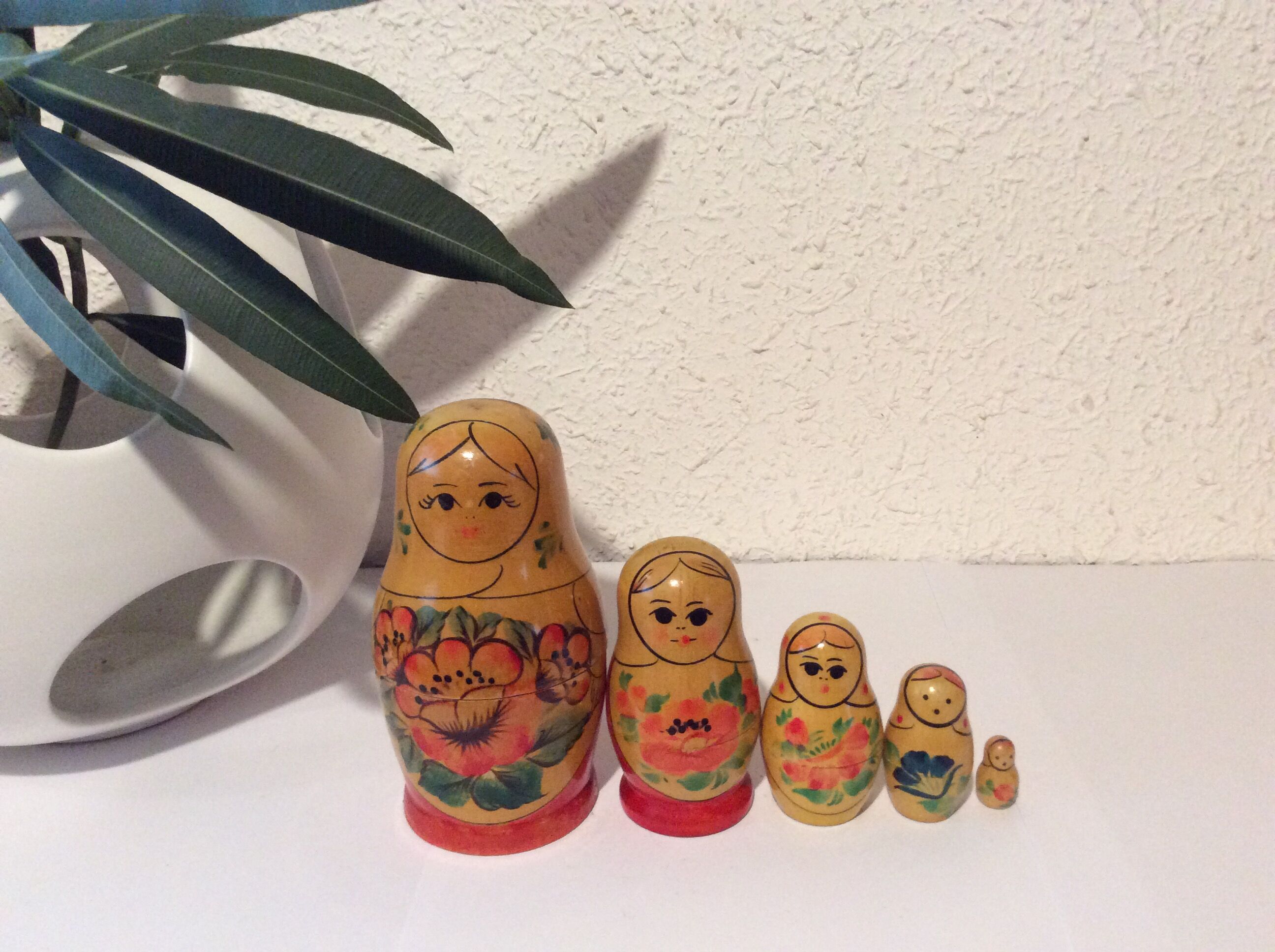 Vintage ancient Russian Matriochka dolls