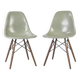 Light Seafoam Pair (2) Herman Miller Eames DSW Dining Side Shell Chairs