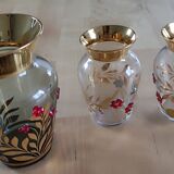 3 vases plaqués or