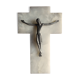 Crucifix mural ancien en onyx blanc