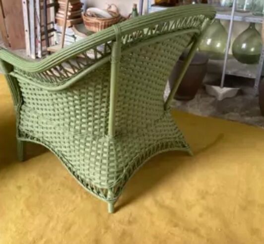 Paire de fauteuils rotin