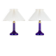 Pair of deep blue table lamps by Holmegaard for Le Klint, Denmark 1970s